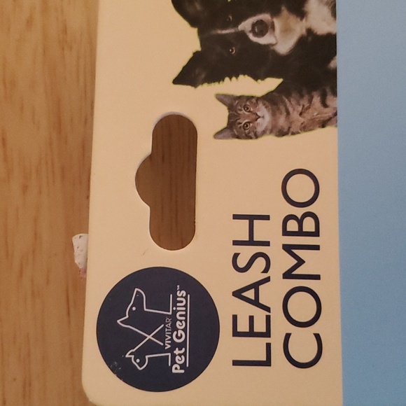 Two Side Blue Dot Pink Plaid Leash Combo - Picture 5 of 8